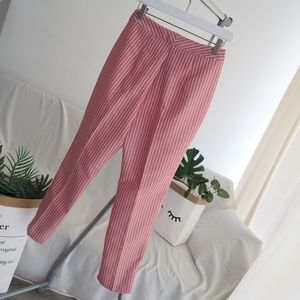 Wayf Pants - NWOT WAYF Pink Striped Piper High Waist Crop Pants Wayf Pants - NWOT WAYF Pink Striped Piper High Waist Crop Pants